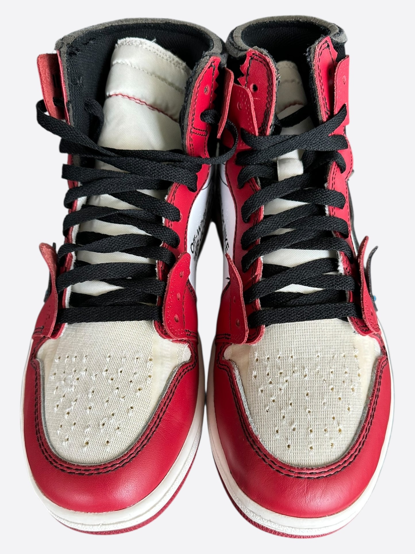 Nike Off-White Red Chicago Jordan 1 Hightop Sneakers