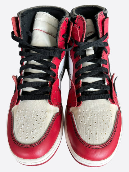 Nike Off-White Red Chicago Jordan 1 Hightop Sneakers