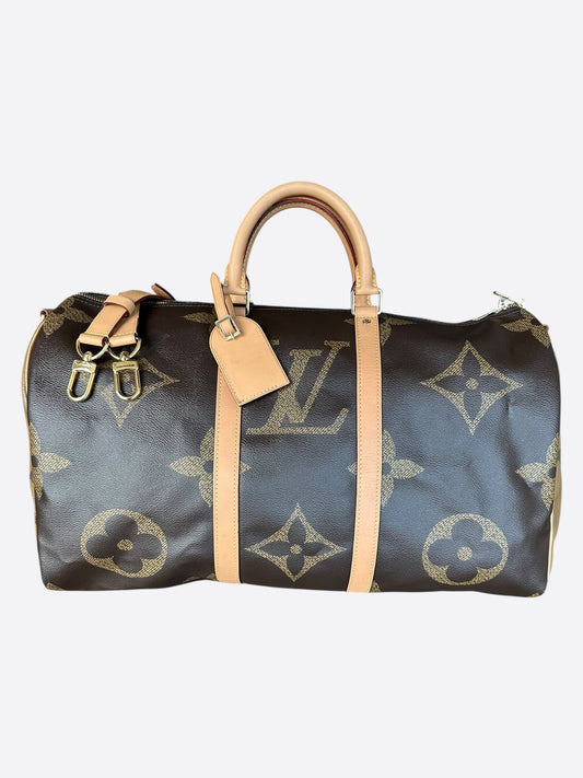 Louis Vuitton Brown Giant Reverse Monogram Keepall 50