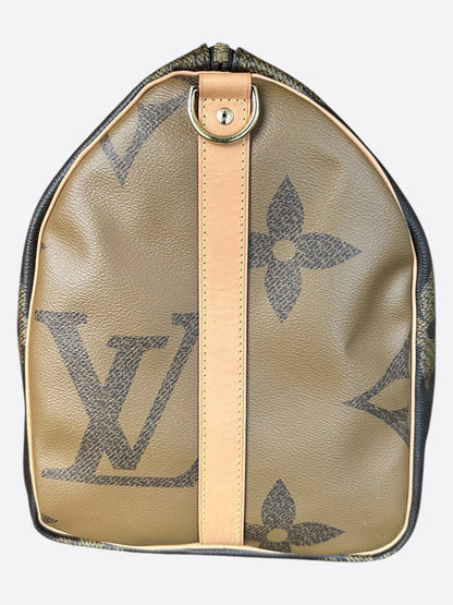 Louis Vuitton Brown Giant Reverse Monogram Keepall 50