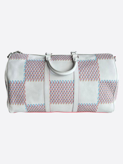 Louis Vuitton White Damier Spray Keepall 50