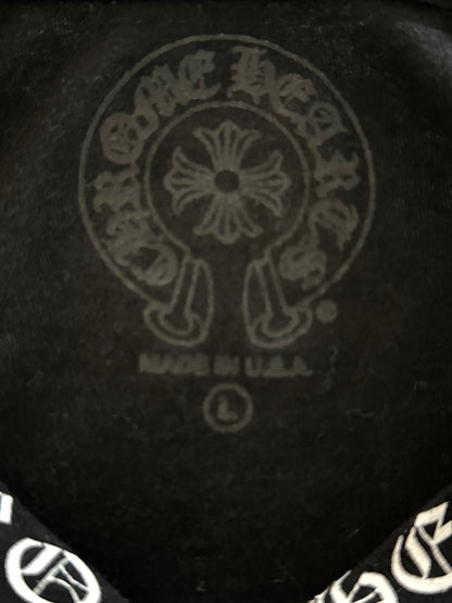 Chrome Hearts Black & White Neck Logo Longsleeve T-Shirt