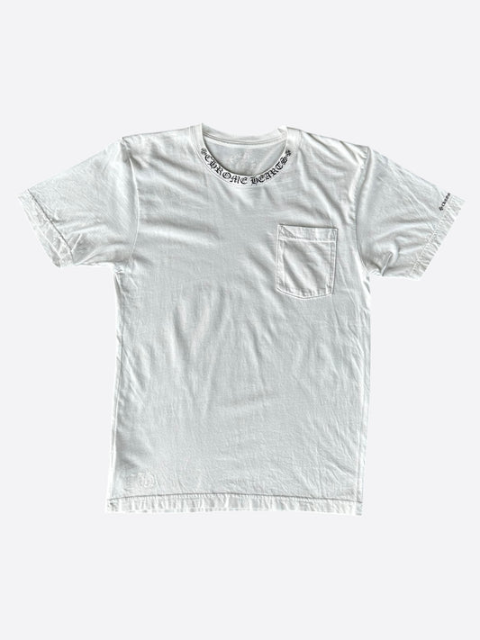 Chrome Hearts White & Black Neck Logo T-Shirt