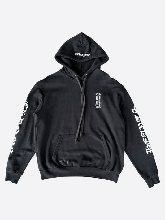 Chrome Hearts Black & White Script Logo Hoodie