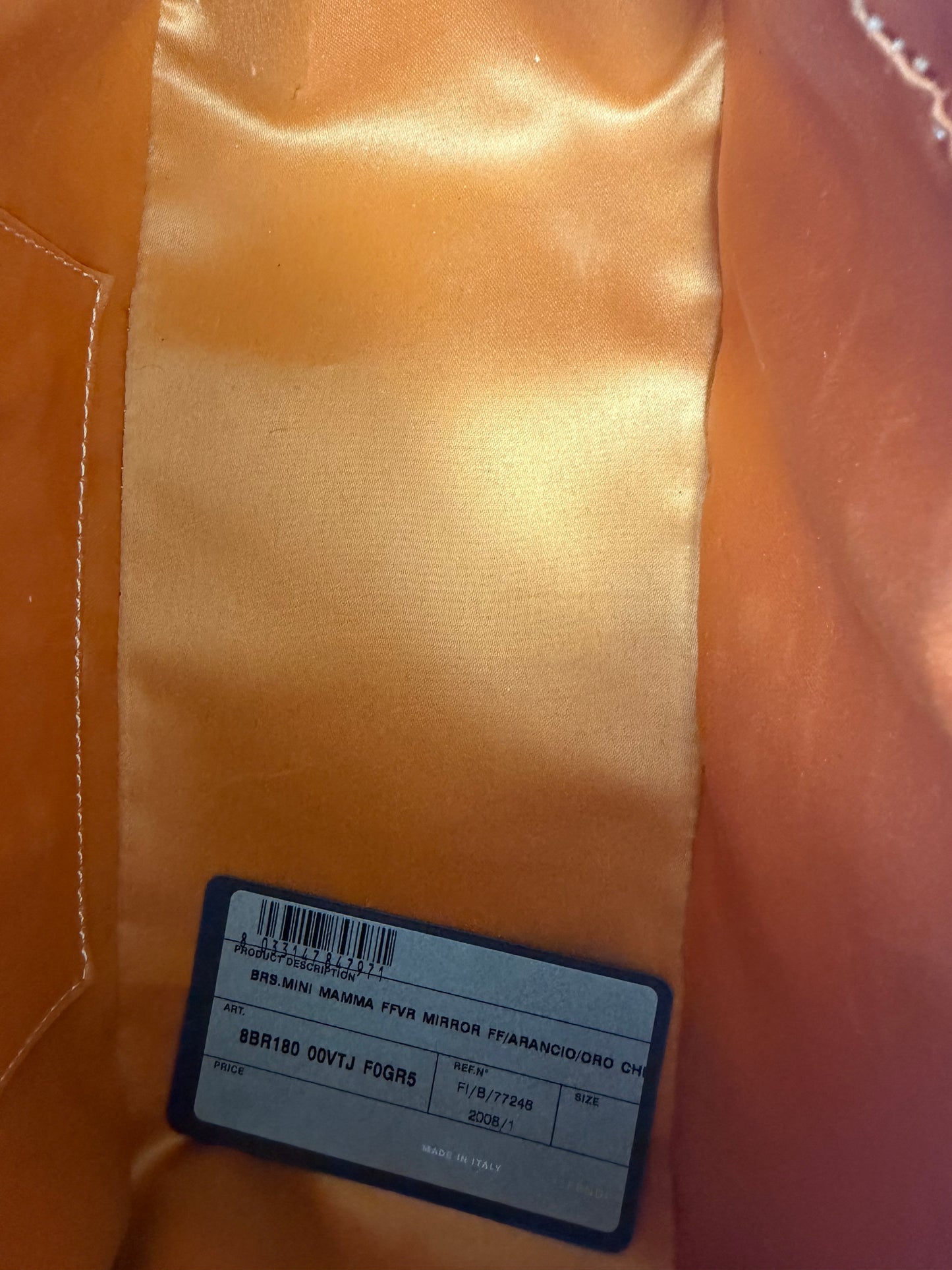Fendi Orange FF Monogram Mamma Baguette Bag