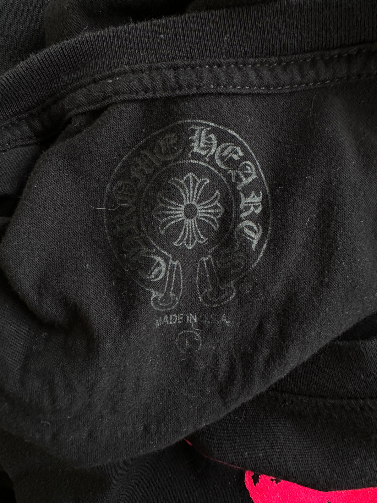 Chrome Hearts Black & Pink Foti Graphic T-Shirt