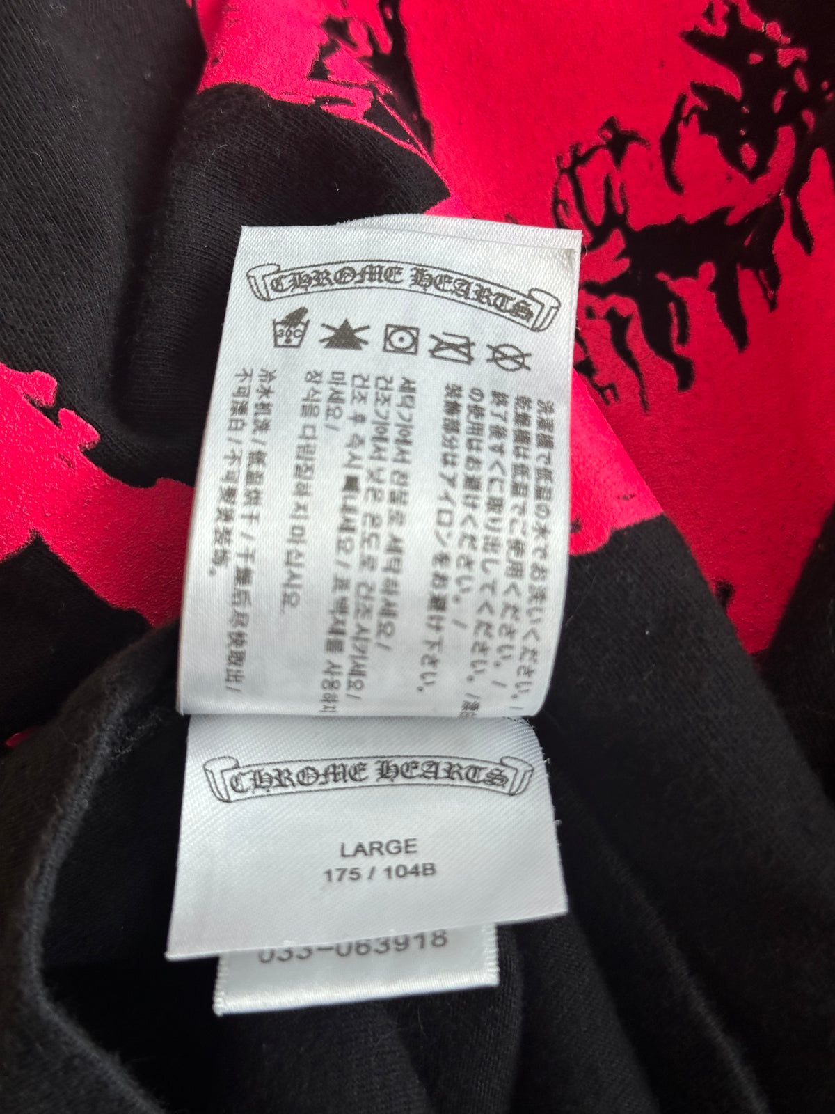 Chrome Hearts Black & Pink Foti Graphic T-Shirt