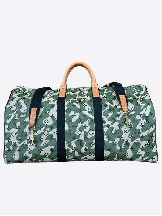 Louis Vuitton Takashi Murakami Camouflage Monogram Keepall 55