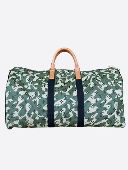 Louis Vuitton Takashi Murakami Camouflage Monogram Keepall 55
