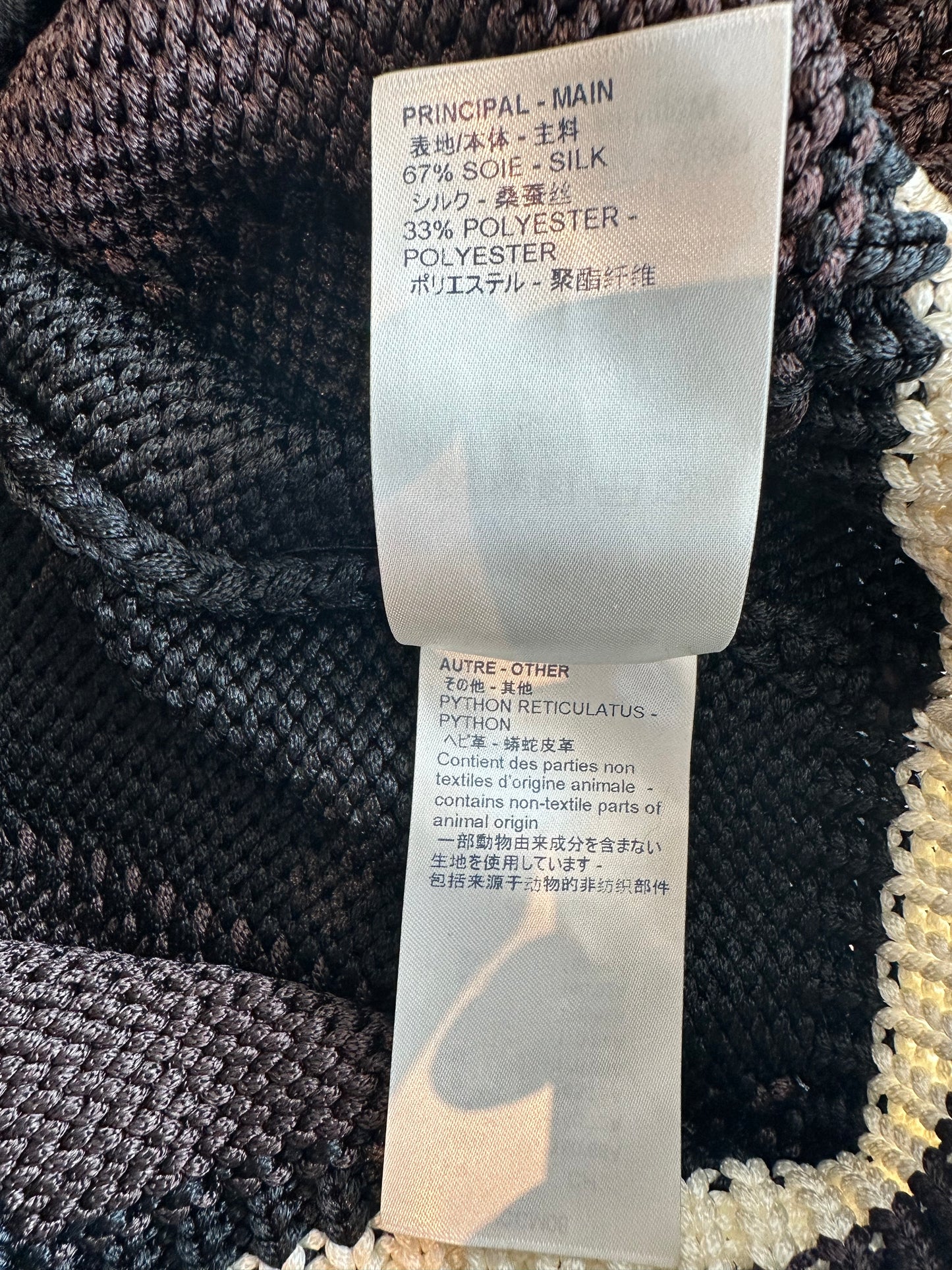 Louis Vuitton Brown & Black Python Logo Knitted Sweater