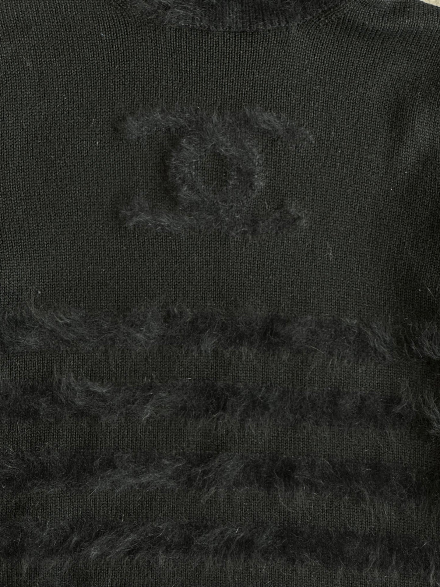 Chanel Black Mohair CC Logo Women's Turtle Neck Sweater