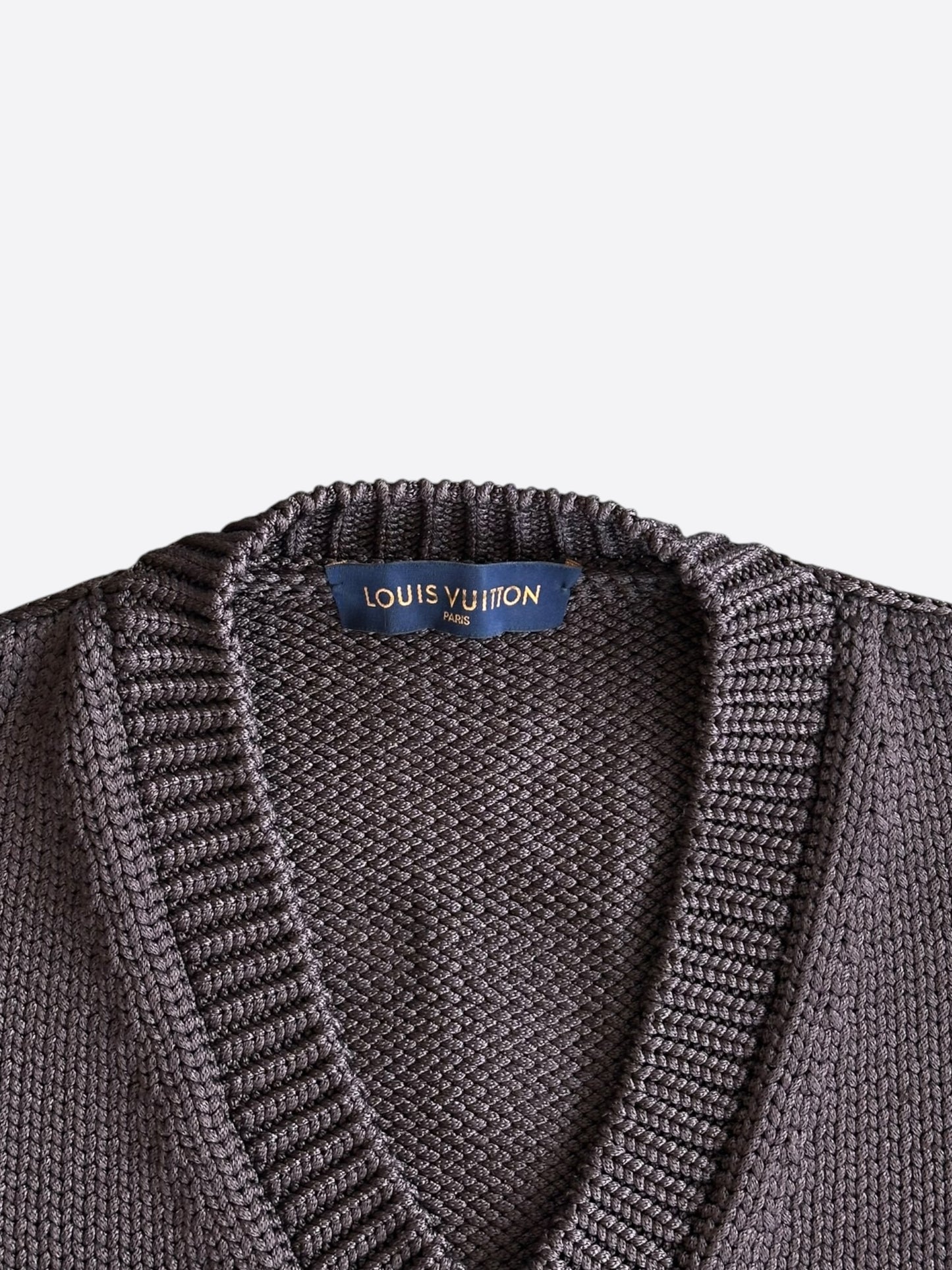 Louis Vuitton Brown & Black Python Logo Knitted Sweater