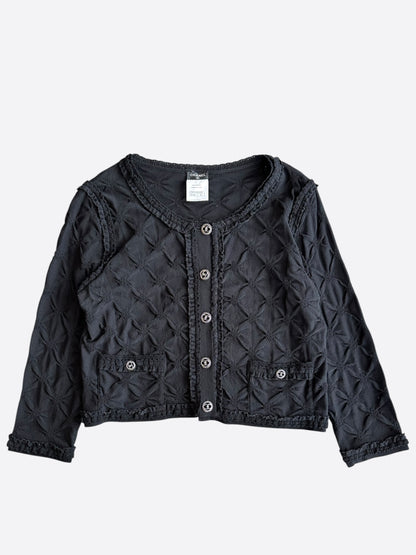 Chanel Black Quilted Button Up Women's Cardigan