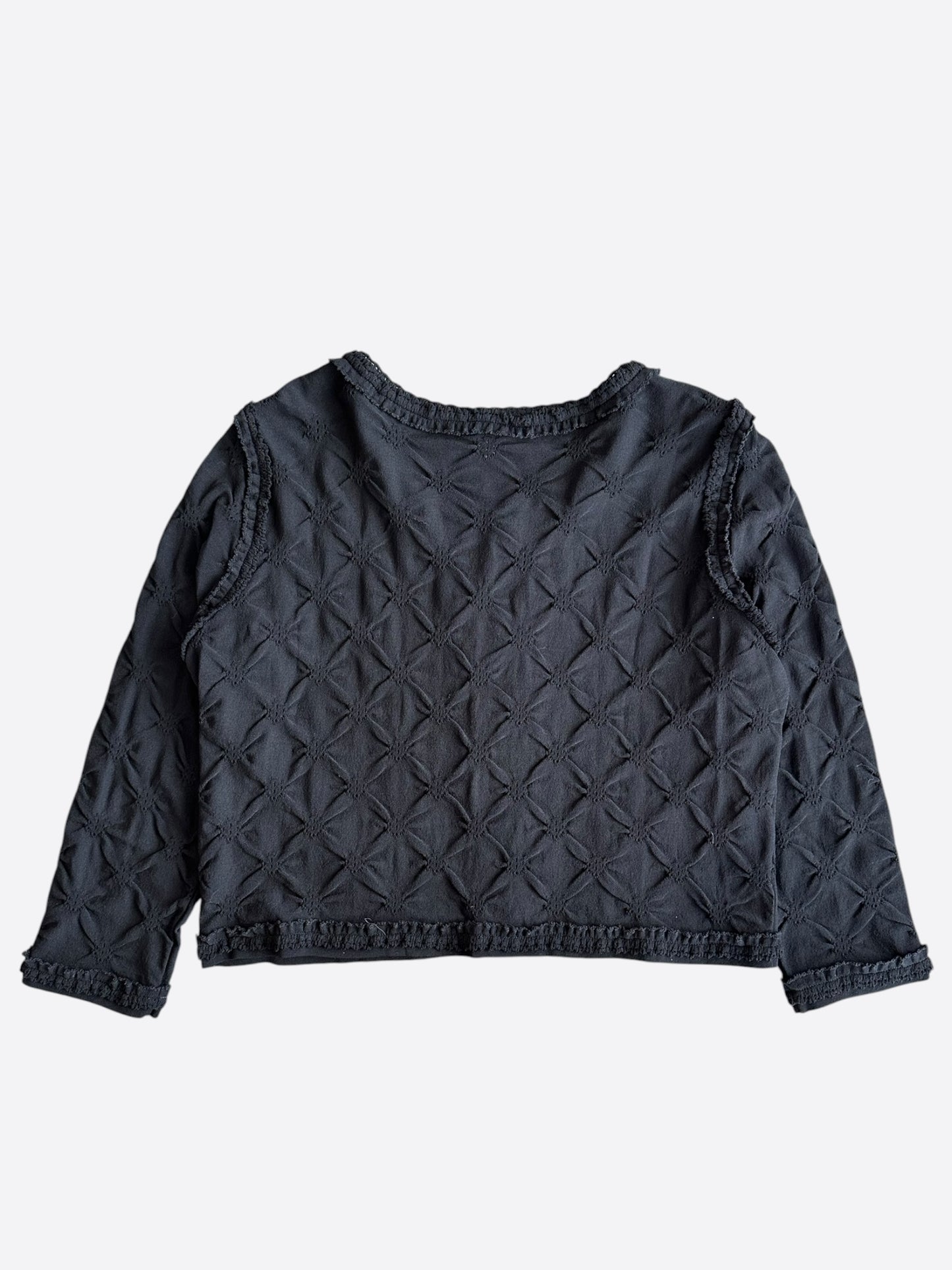 Chanel Black Quilted Button Up Women's Cardigan