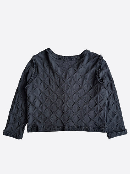 Chanel Black Quilted Button Up Women's Cardigan
