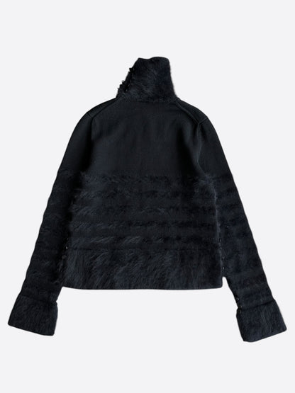 Chanel Black Mohair CC Logo Women's Turtle Neck Sweater