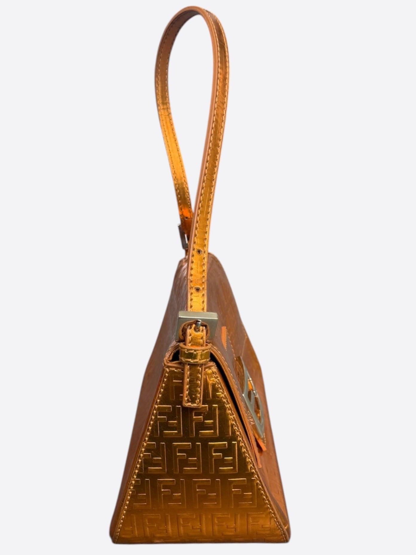 Fendi Orange FF Monogram Mamma Baguette Bag