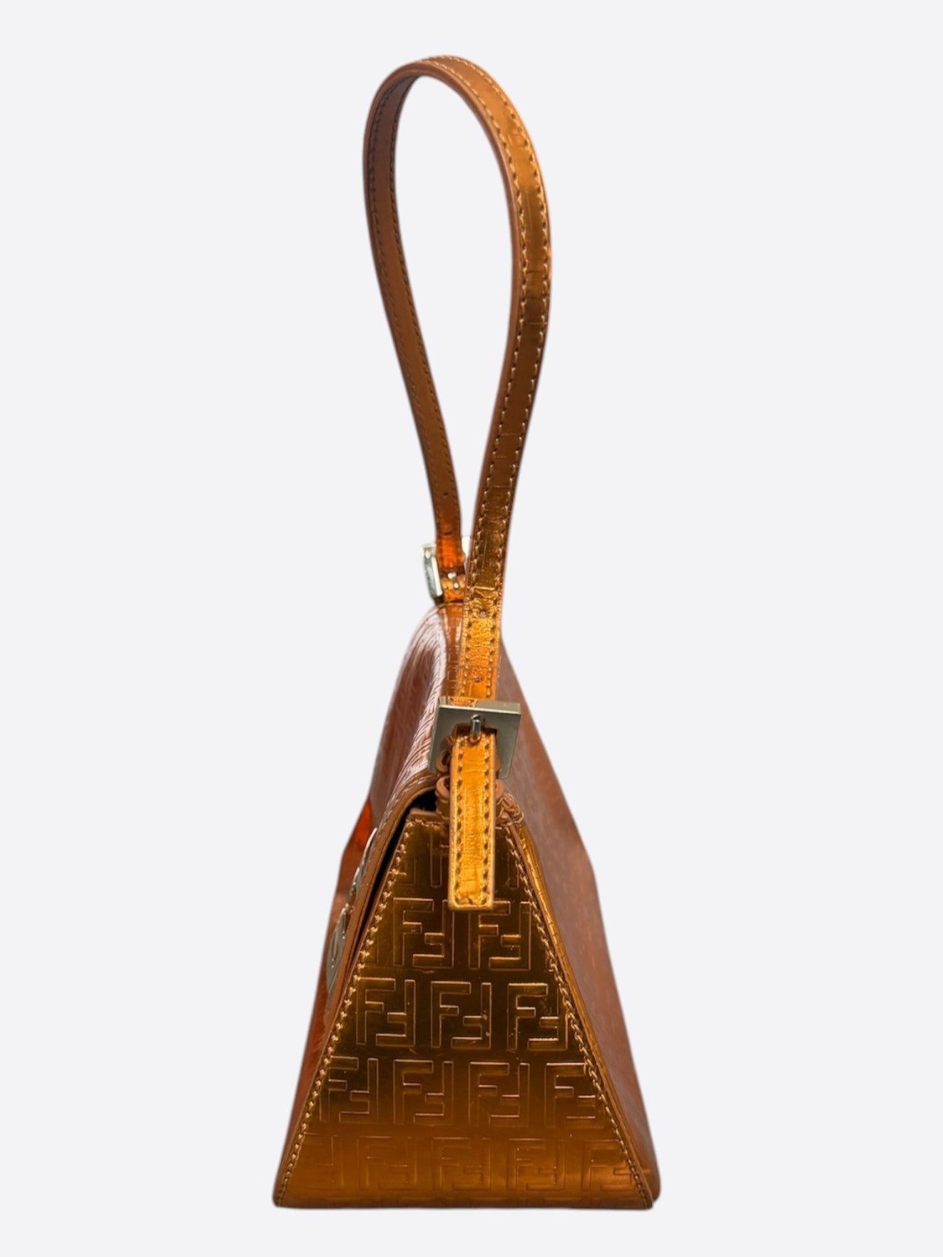 Fendi Orange FF Monogram Mamma Baguette Bag