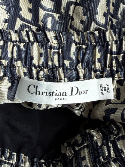 Dior Beige & Navy Oblique Women's Silk Shorts