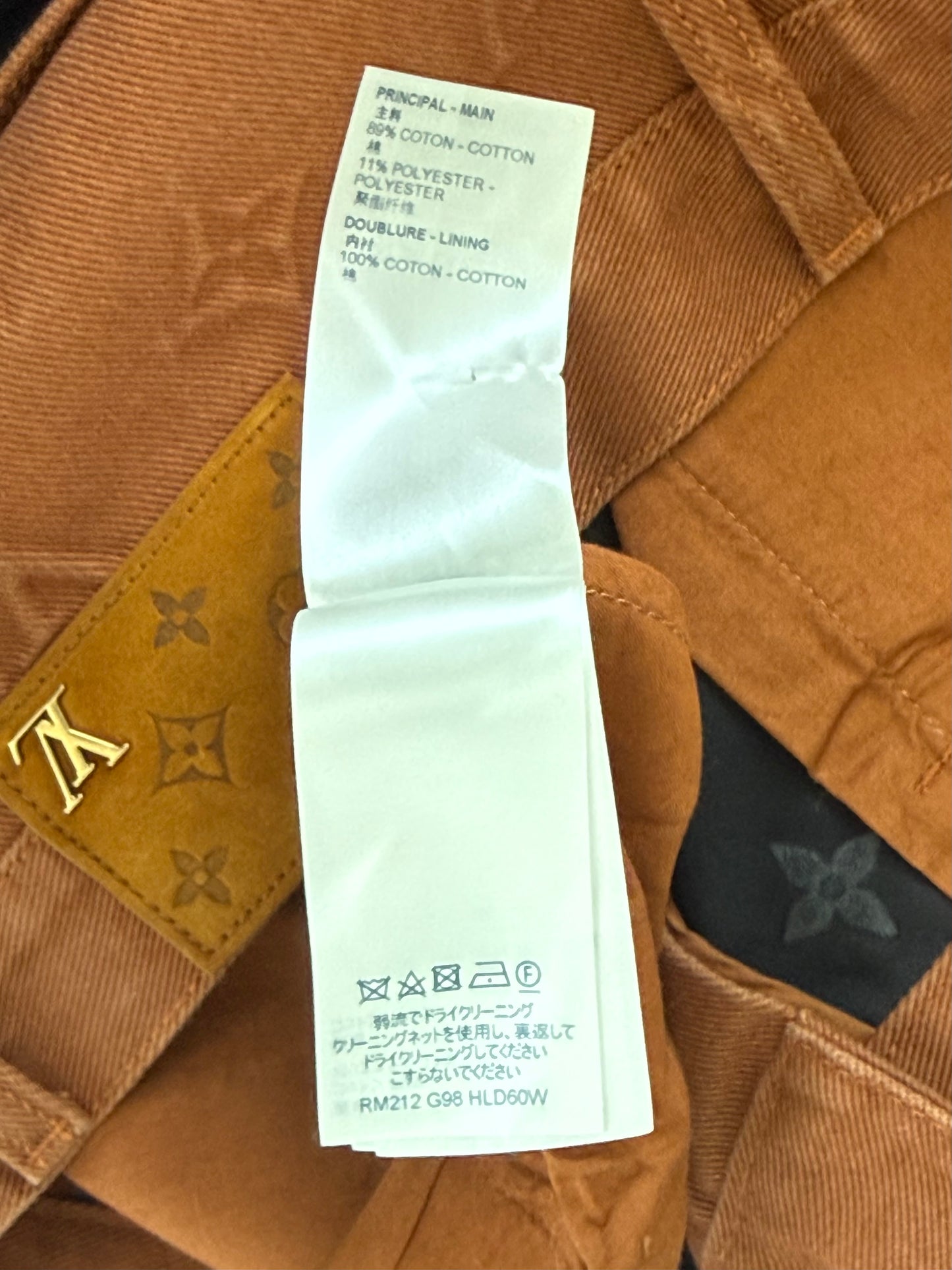 Louis Vuitton Brown Embossed Monogram Carpenter Pants