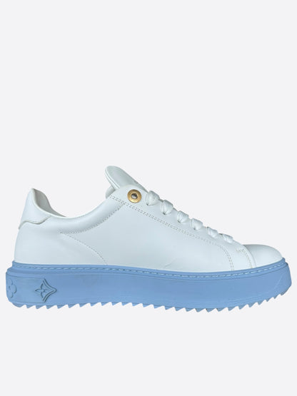 Louis Vuitton Blue & White Logo Time Out Sneakers