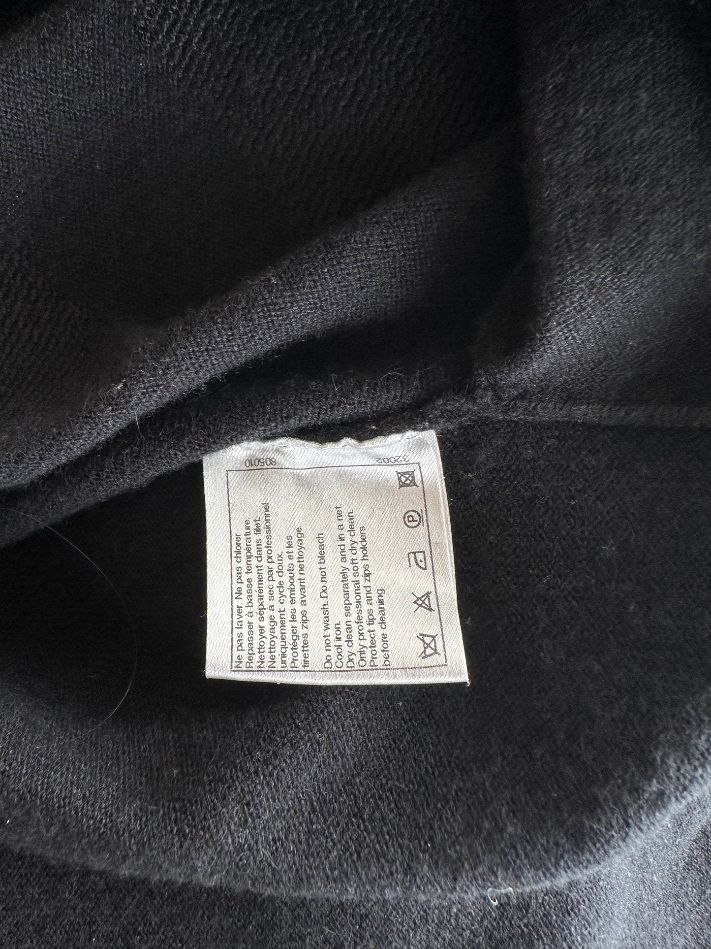 Chanel Black Tuffetage Logo Women's Cashmere Zip Up Hoodie