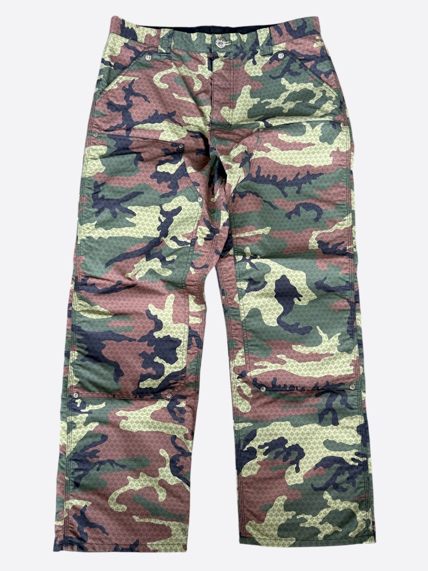 Chrome Hearts Camouflage Cross Jacquard Carpenter Pants
