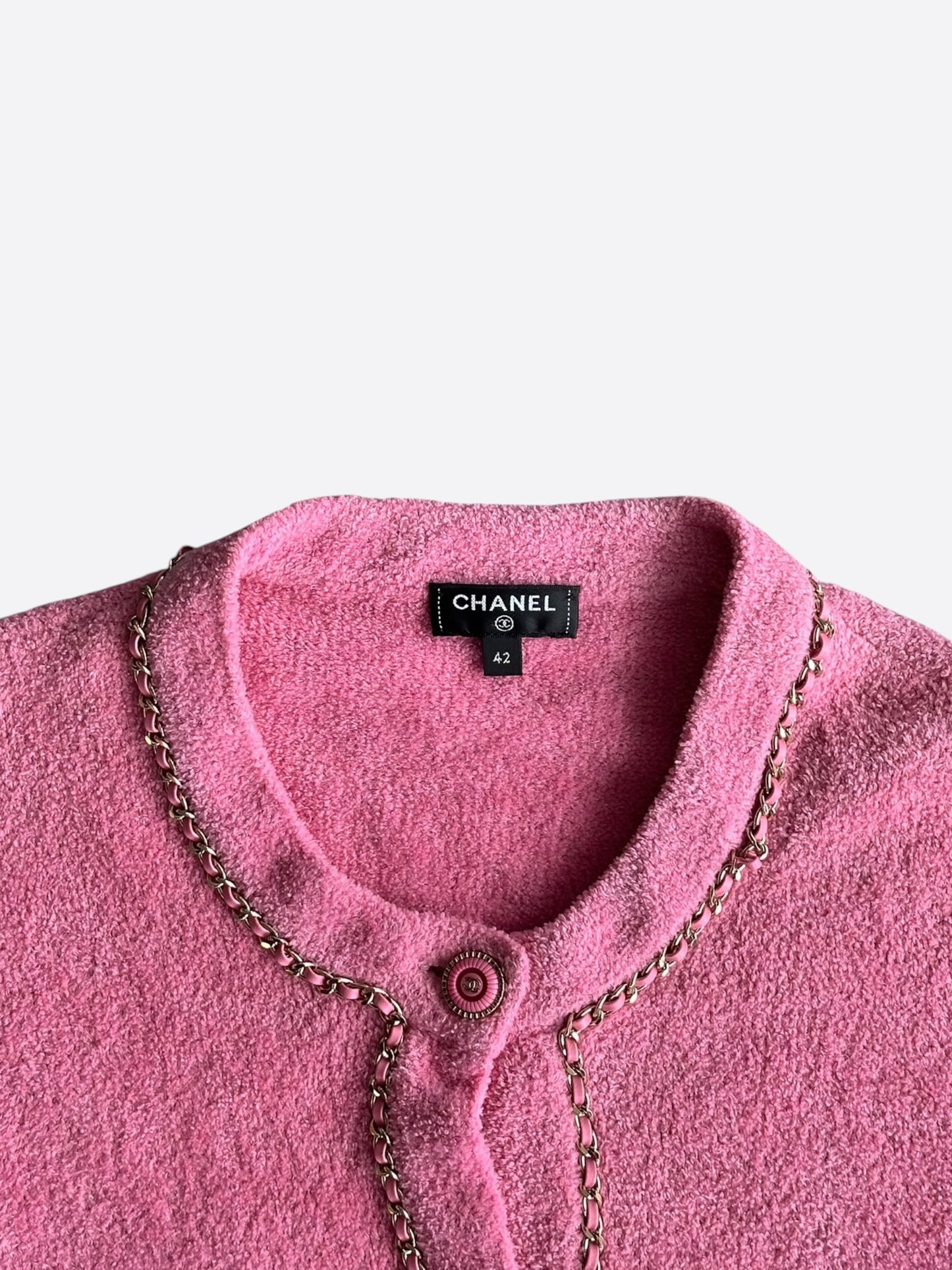 Chanel Pink Chain Women's Cardigan