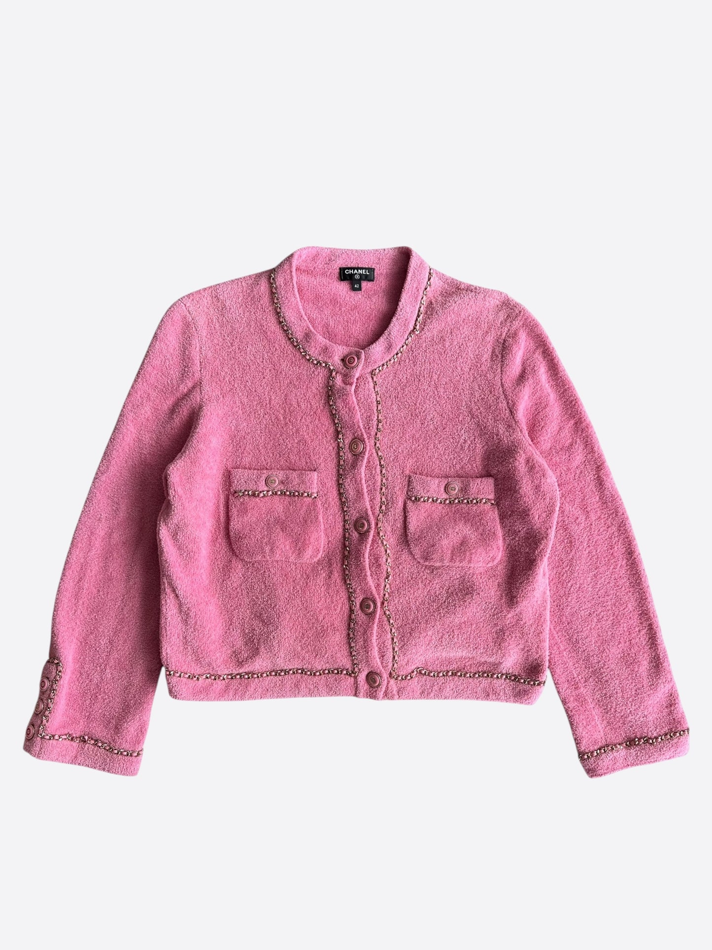 Chanel Pink Chain Women's Cardigan