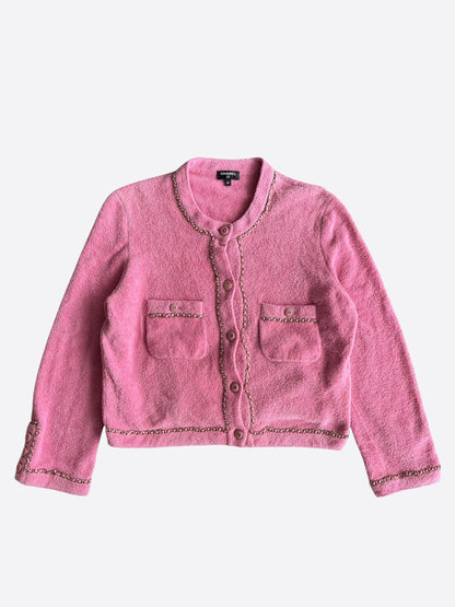 Chanel Pink Chain Women's Cardigan