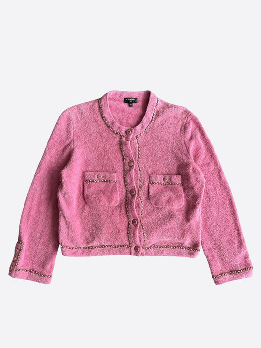Chanel Pink Chain Women's Cardigan
