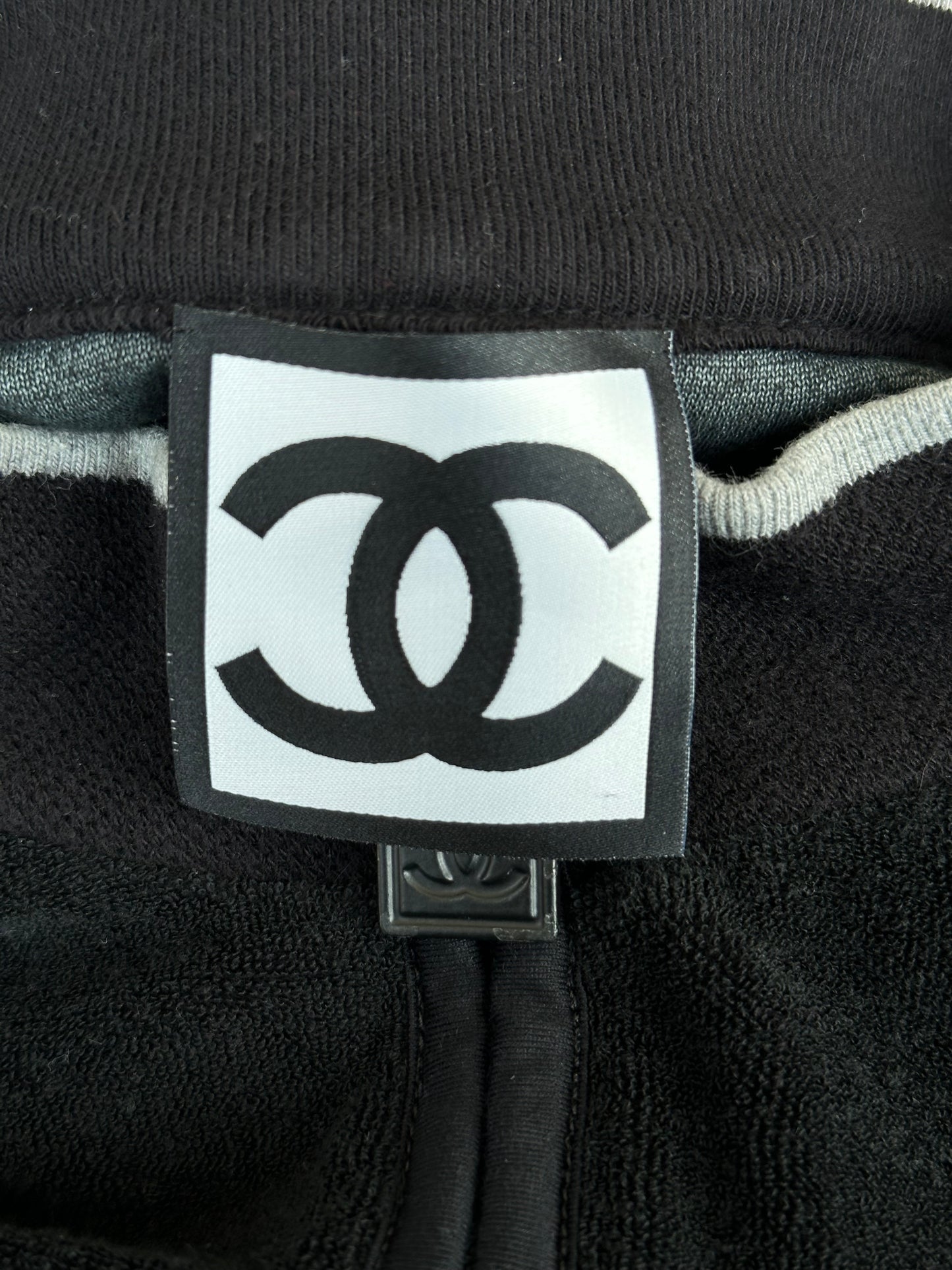 Chanel Black & Blue CC Logo Women's Zip Up Hoodie