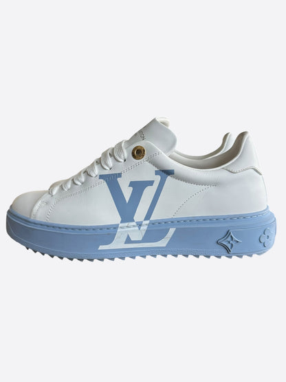 Louis Vuitton Blue & White Logo Time Out Sneakers