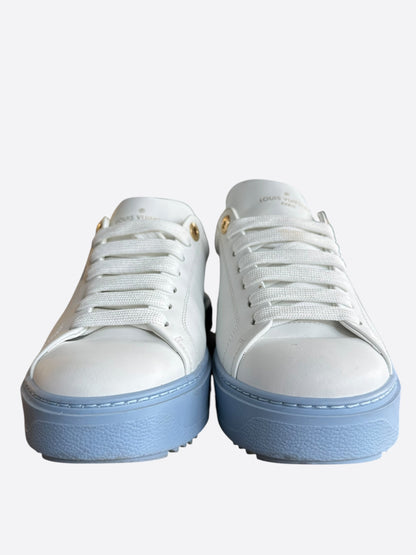 Louis Vuitton Blue & White Logo Time Out Sneakers