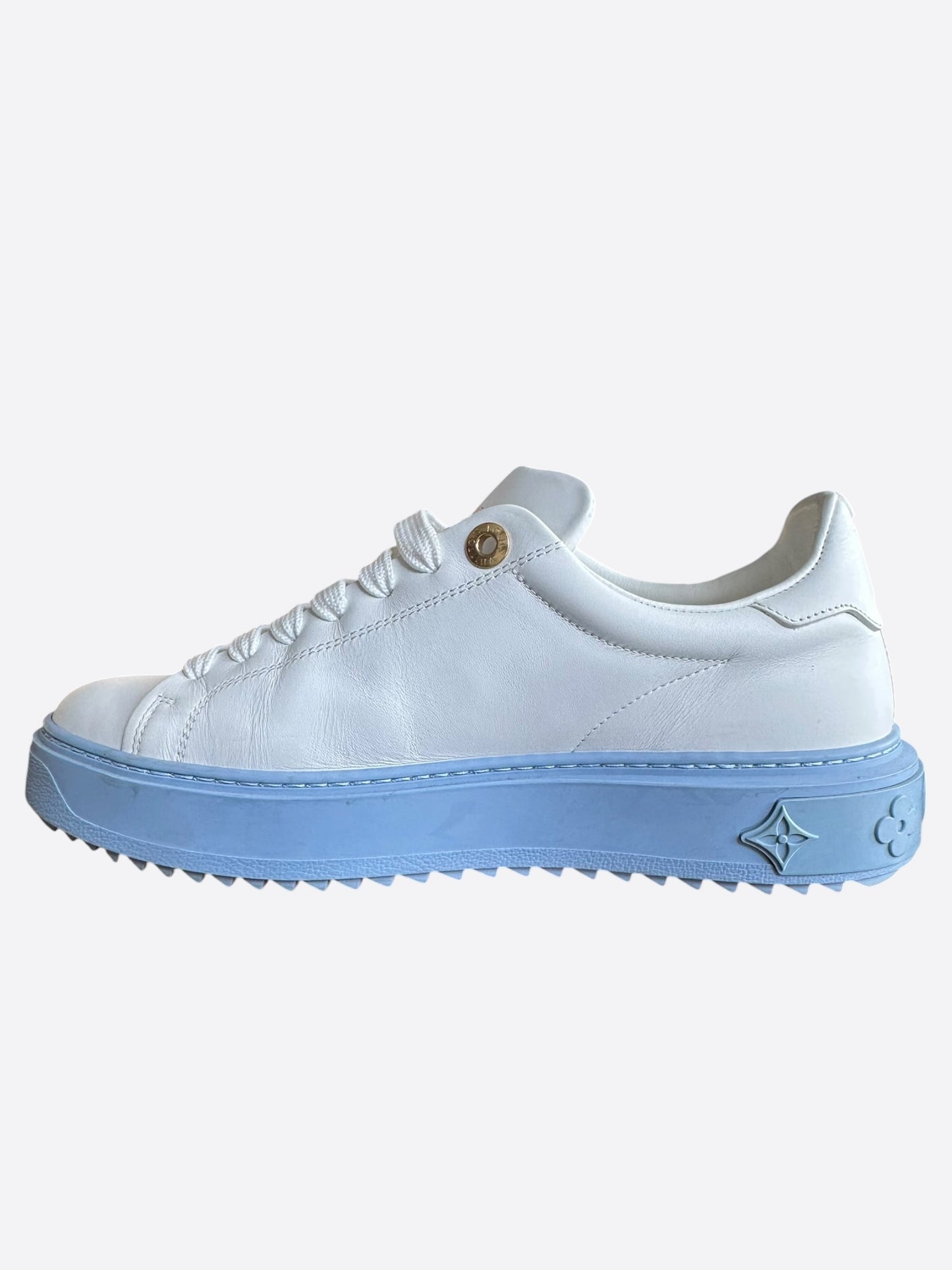Louis Vuitton Blue & White Logo Time Out Sneakers