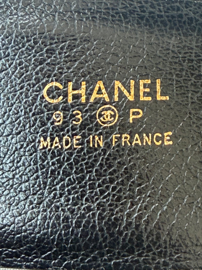 Chanel Black & Gold Vintage 1993 Logo Chain Belt
