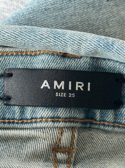 Amiri Light Indigo & White Patch Paint Splatter MX1 Jeans