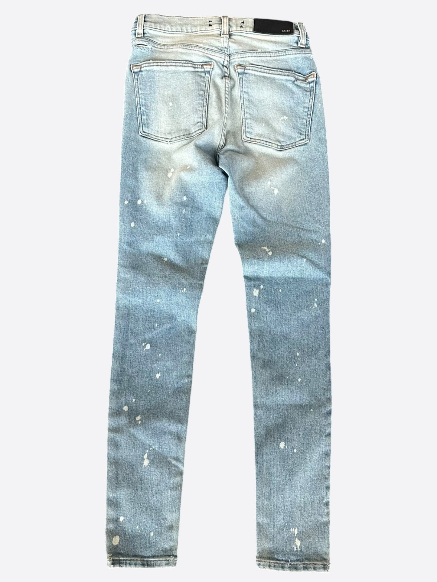 Amiri Light Indigo & White Patch Paint Splatter MX1 Jeans