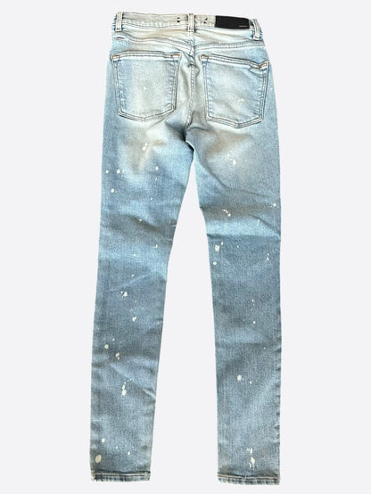 Amiri Light Indigo & White Patch Paint Splatter MX1 Jeans