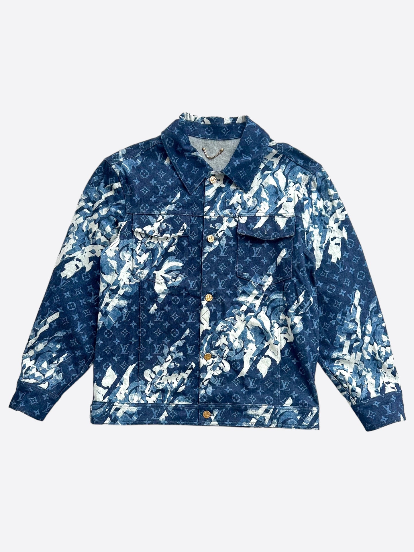 Louis Vuitton Blue Floral Monogram Denim Jacket