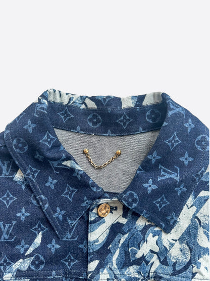 Louis Vuitton Blue Floral Monogram Denim Jacket