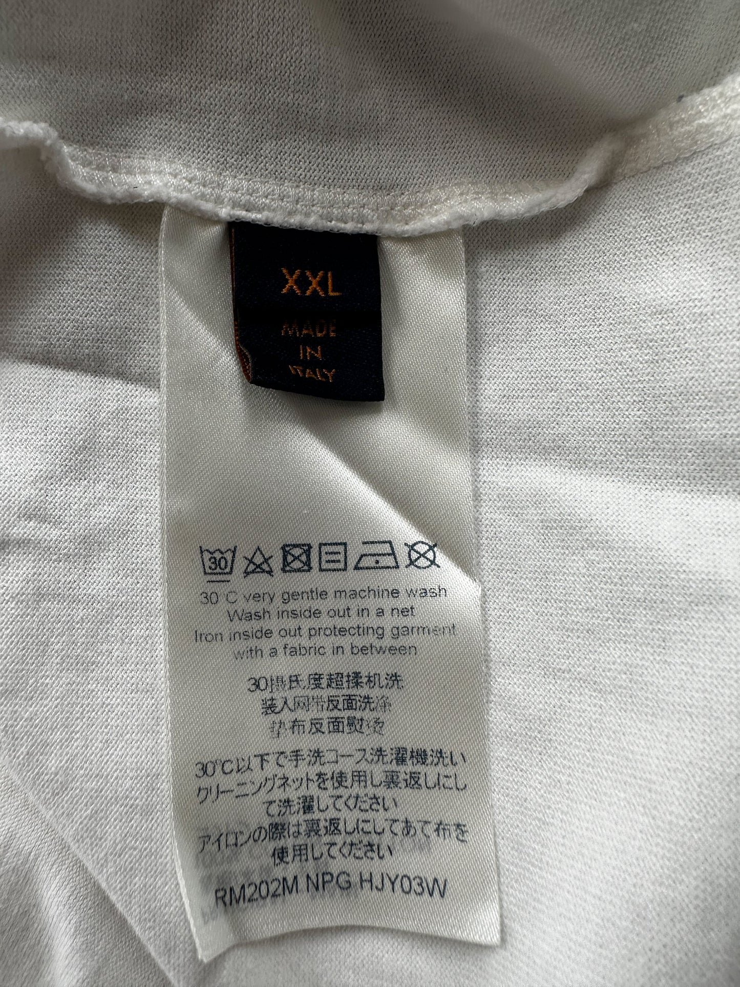 Louis Vuitton White & Blue LV Stitch Logo T-Shirt