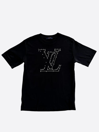 Louis Vuitton Black & White LV Stitch Logo T-Shirt