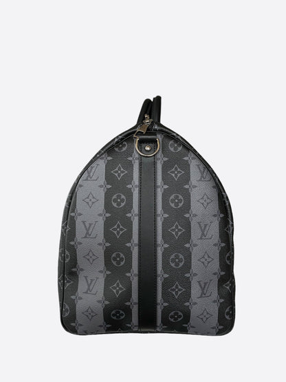 Louis Vuitton Nigo Grey Striped Monogram Keepall 55