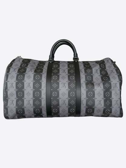 Louis Vuitton Nigo Grey Striped Monogram Keepall 55