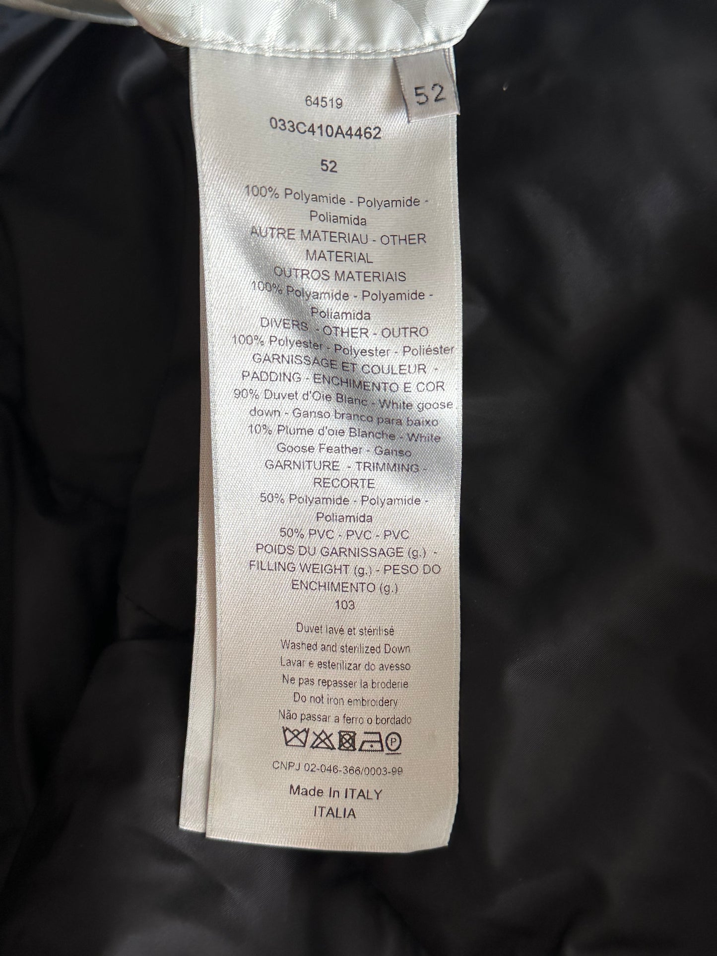 Dior Silver Oblique Puffer Vest