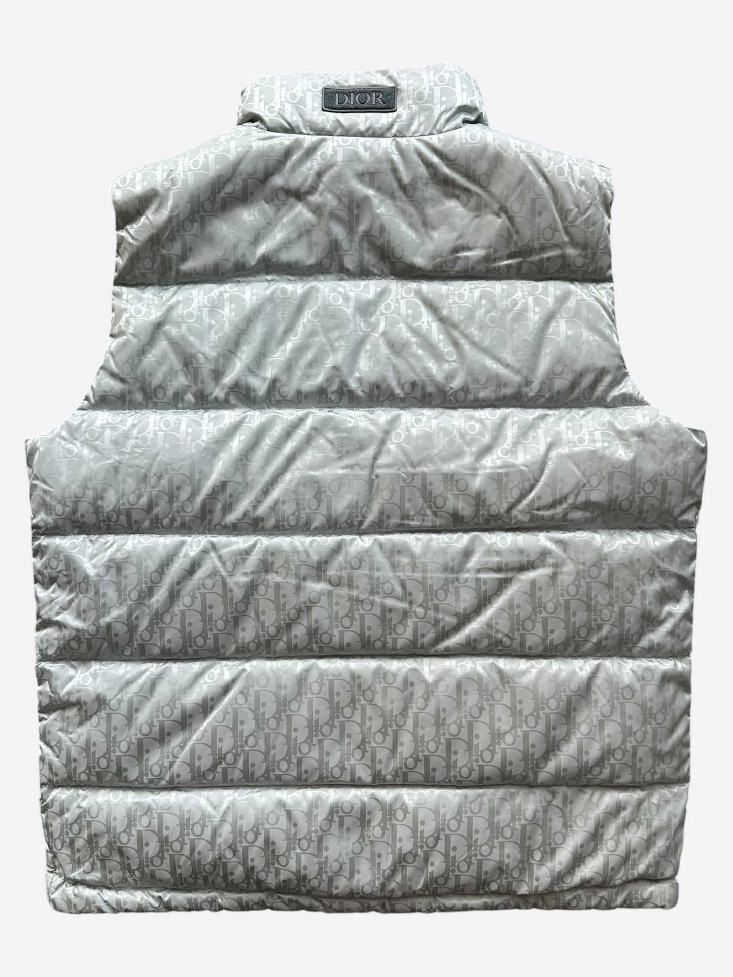 Dior Silver Oblique Puffer Vest