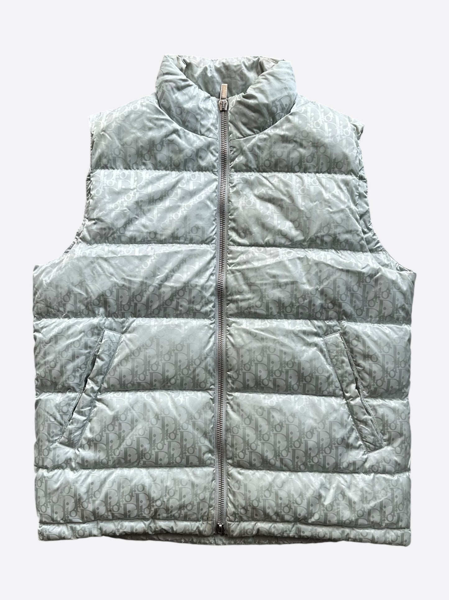 Dior Silver Oblique Puffer Vest