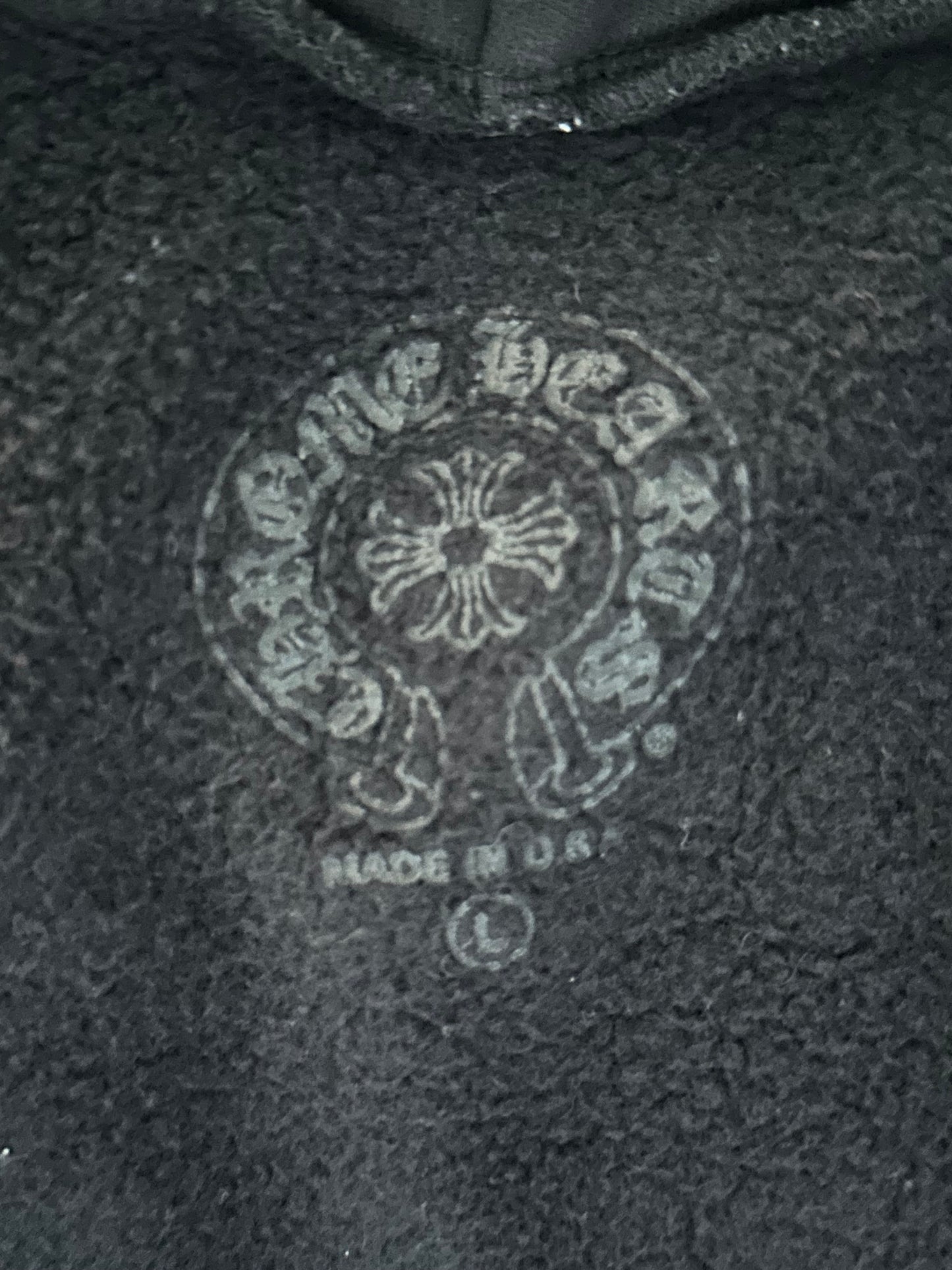 Chrome Hearts Black & White T-Bar Logo Zip Up Hoodie