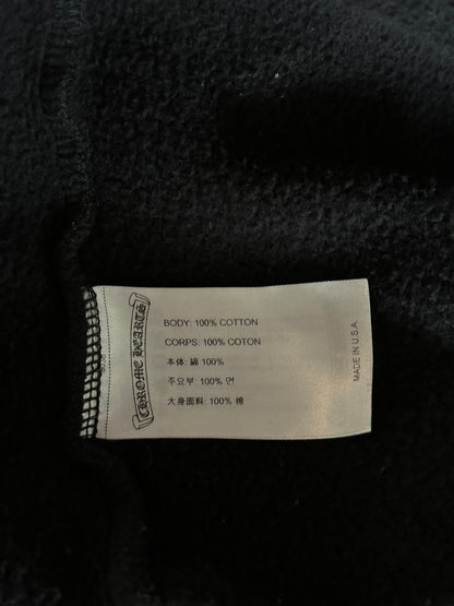 Chrome Hearts Black & White T-Bar Logo Zip Up Hoodie